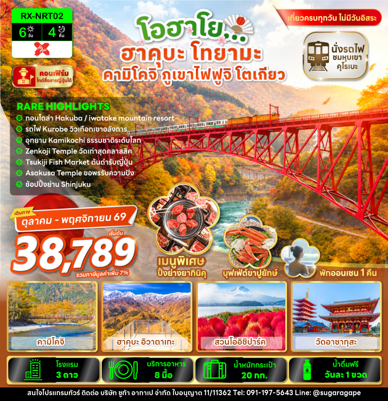 ทัวร์ญี่ปุ่น โอฮาโย ฮาคุบะ โทยามะ คามิโคจิ ภูเขาไฟฟูจิ โตเกียว - บริษัท ชูก้า อากาเป จำกัด