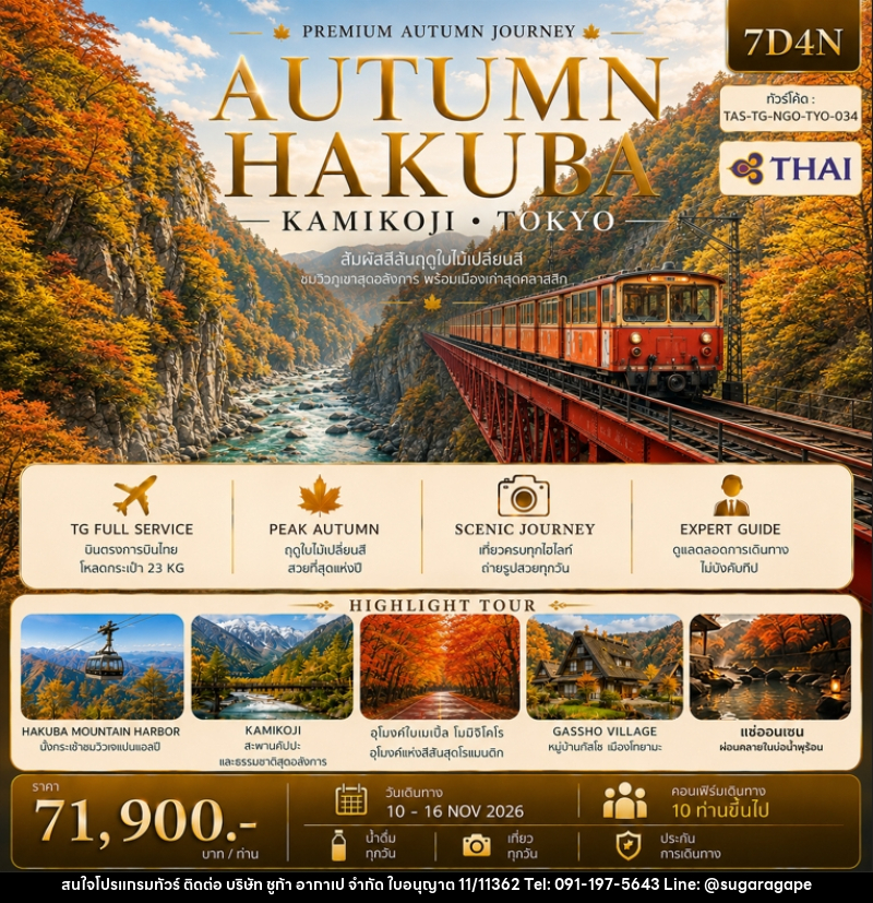 ทัวร์ญี่ปุ่น AUTUMN HAKUBA KAMIKOJI TOKYO - บริษัท ชูก้า อากาเป จำกัด
