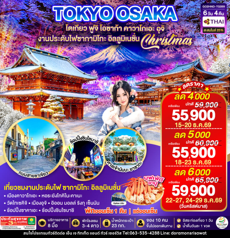 ทัวร์ญี่ปุ่น TOKYO OSAKA ILLUMINATION CHRISTMAS & NEW YEAR - เอ็น เจ ทิกเก็ต แอนด์ ทัวร์ เซอร์วิส (เกาะแก้ว)