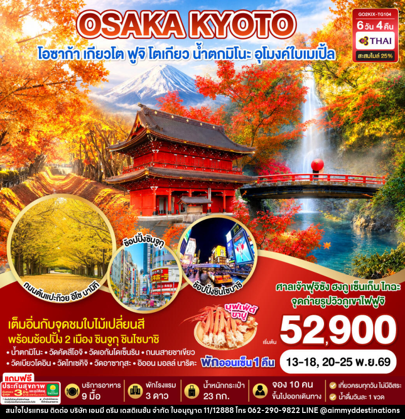 ทัวร์ญี่ปุ่น KYOTO OSAKA TOKYO LOVE AUTUMN - บริษัท เอมมี่ ดรีม เดสติเนชั่น จำกัด