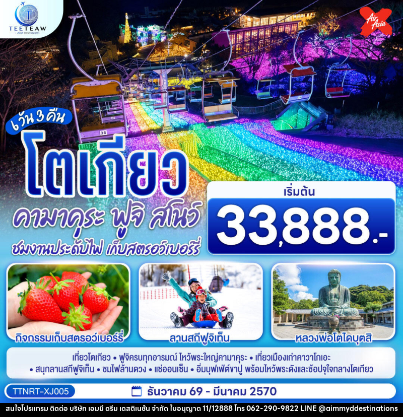 ทัวร์ญี่ปุ่น โตเกียว คามาคุระ ฟูจิสโนว์ ชมงานประดับไฟ เก็บสตรอว์เบอร์รี - บริษัท เอมมี่ ดรีม เดสติเนชั่น จำกัด