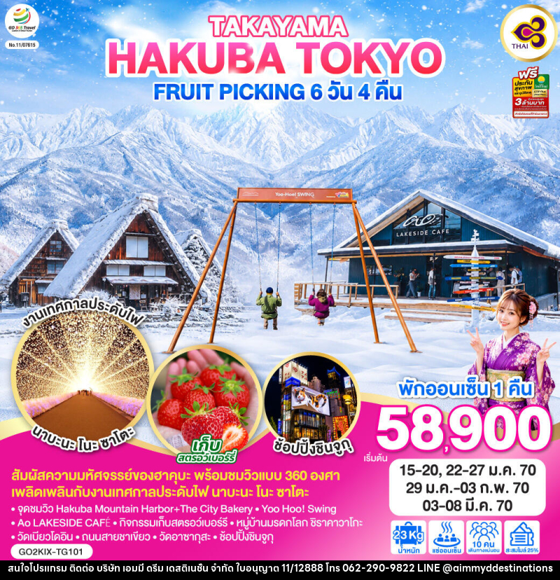 ทัวร์ญี่ปุ่น TAKAYAMA HAKUBA TOKYO FRUIT PICKING - บริษัท เอมมี่ ดรีม เดสติเนชั่น จำกัด