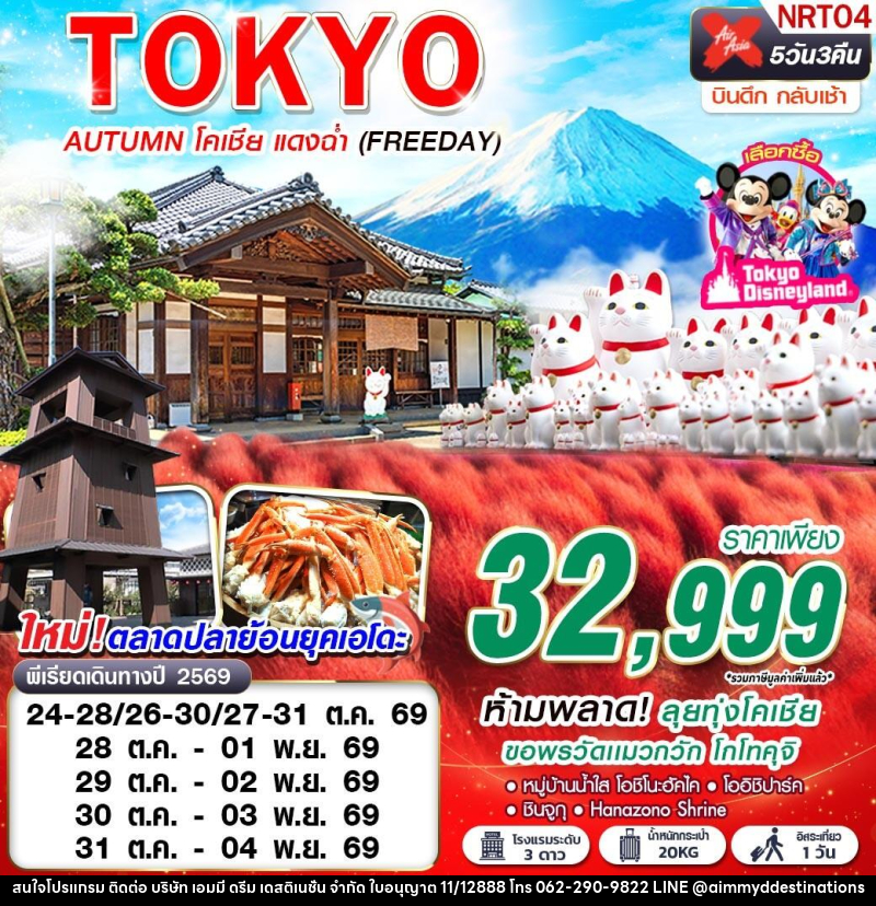 ทัวร์ญี่ปุ่น TOKYO AUTUMN โคเชีย แดงฉ่ำ (FREEDAY) - บริษัท เอมมี่ ดรีม เดสติเนชั่น จำกัด