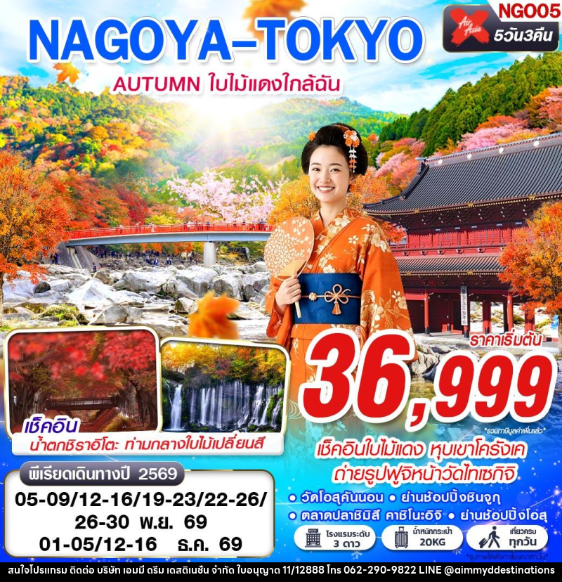 ทัวร์ญี่ปุ่น NAGOYA-TOKYO AUTUMN ใบไม้แดงใกล้ฉัน (เที่ยวเต็ม) - บริษัท เอมมี่ ดรีม เดสติเนชั่น จำกัด