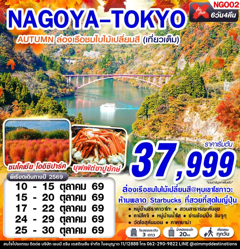 ทัวร์ญี่ปุ่น NAGOYA-TOKYO AUTUMN เที่ยวเต็มอิ่ม (เที่ยวเต็ม) - บริษัท เอมมี่ ดรีม เดสติเนชั่น จำกัด ทัวร์ญี่ปุ่น NAGOYA-TOKYO AUTUMN เที่ยวเต็มอิ่ม (เที่ยวเต็ม) - บริษัท เอมมี่ ดรีม เดสติเนชั่น จำกัด