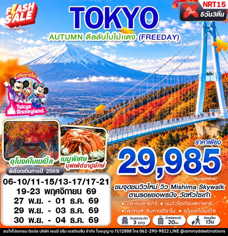 ทัวร์ญี่ปุ่น TOKYO AUTUMN ดีลลับใบไม้แดง (FREEDAY) - บริษัท เอมมี่ ดรีม เดสติเนชั่น จำกัด ทัวร์ญี่ปุ่น TOKYO AUTUMN ดีลลับใบไม้แดง (FREEDAY) - บริษัท เอมมี่ ดรีม เดสติเนชั่น จำกัด