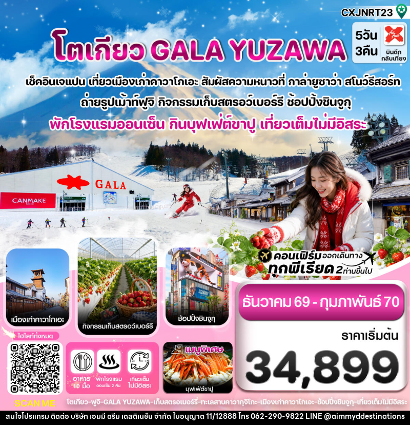 ทัวร์ญี่ปุ่น โตเกียว ฟูจิ กาล่ายูซาว่า สกี เก็บสตรอเบอร์รี่ - บริษัท เอมมี่ ดรีม เดสติเนชั่น จำกัด