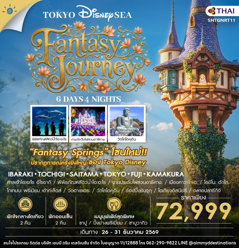 ทัวร์ญี่ปุ่น โตเกียว DISNEYSEA FANTASY JOURNEY - บริษัท เอมมี่ ดรีม เดสติเนชั่น จำกัด