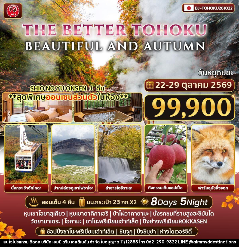 ทัวร์ญี่ปุ่น THE BETTER TOHOKU BEAUTIFUL AND AUTUMN - บริษัท เอมมี่ ดรีม เดสติเนชั่น จำกัด