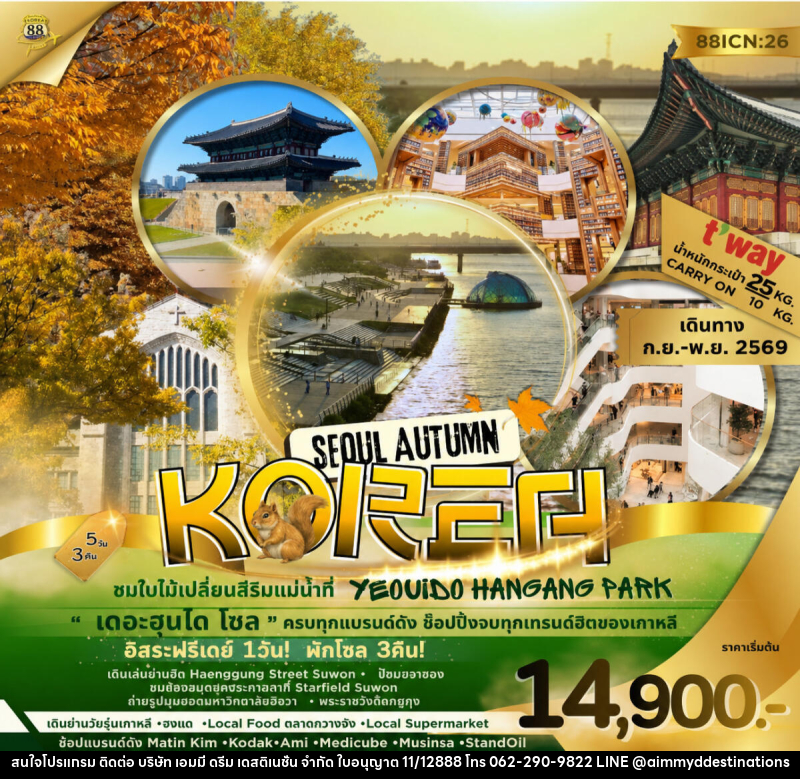 ทัวร์เกาหลี SEOUL AUTUMN KOREA ชมใบไม้เปลี่ยนสีริมแม่น้ำที่ YEOUIDO HANGANG PARK - บริษัท เอมมี่ ดรีม เดสติเนชั่น จำกัด