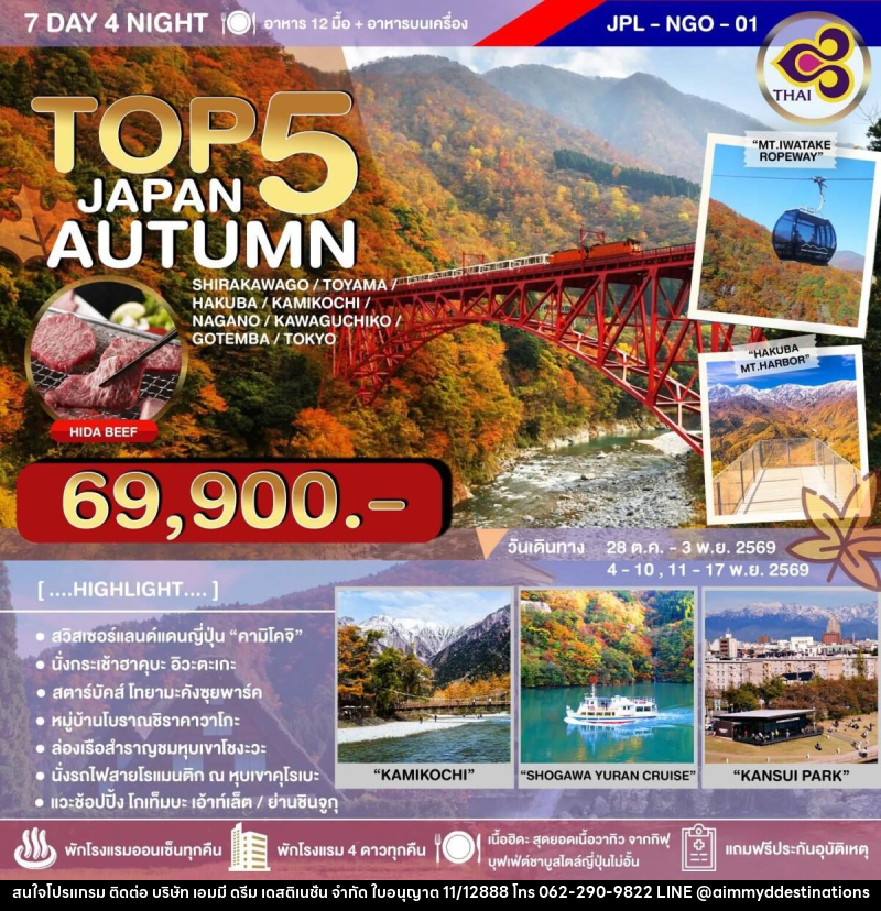 ทัวร์ญี่ปุ่น TOP 5 JAPAN AUTUMN - บริษัท เอมมี่ ดรีม เดสติเนชั่น จำกัด