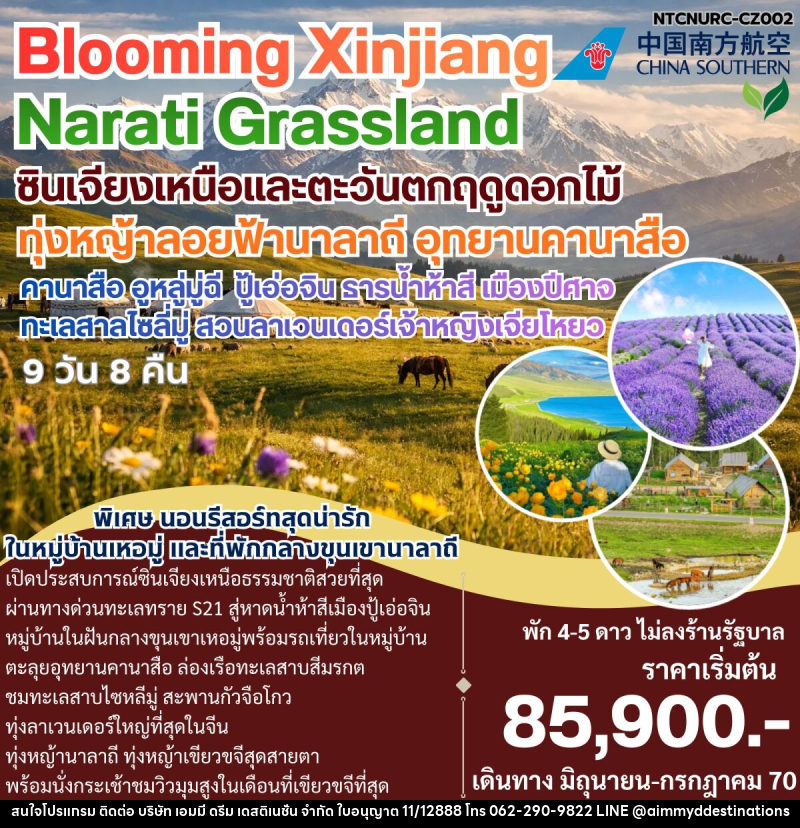 ทัวร์จีน Bloomming Xinjiang Narati Grassland ซินเจียงเหนือและตะวันตกฤดูดอกไม้ - บริษัท เอมมี่ ดรีม เดสติเนชั่น จำกัด