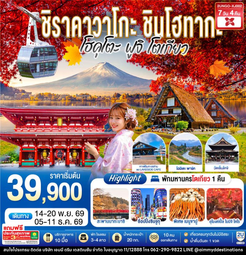 ทัวร์ญี่ปุ่น ชิราคาวาโกะ ชินโฮทากะ โฮคุโตะ  ฟูจิ โตเกียว - บริษัท เอมมี่ ดรีม เดสติเนชั่น จำกัด