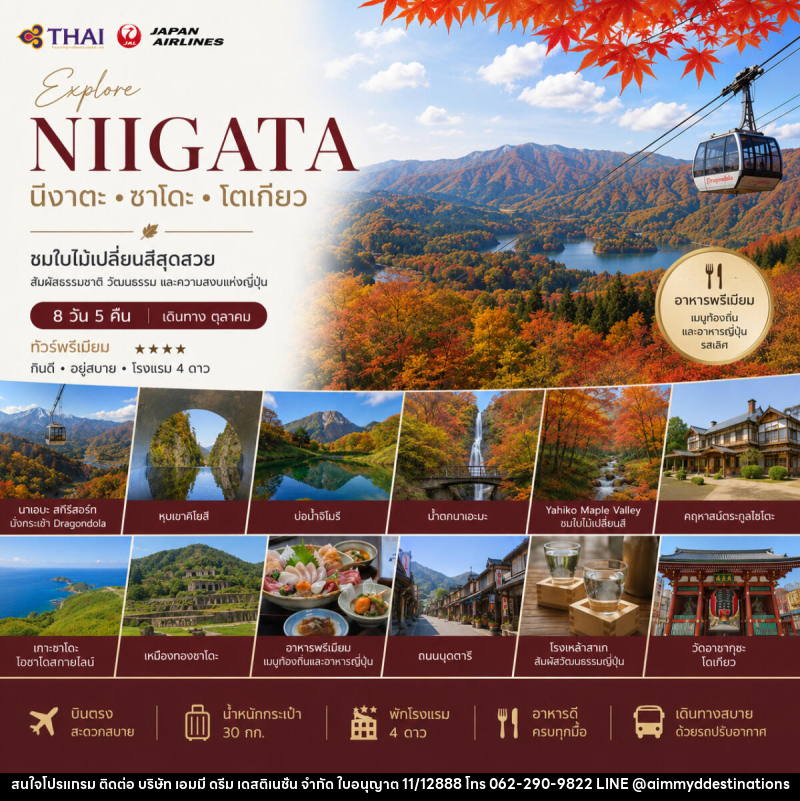 ทัวร์ญี่ปุ่น Wonderful Nigata นีงาตะ ซาโดะ โตเกียว - บริษัท เอมมี่ ดรีม เดสติเนชั่น จำกัด ทัวร์ญี่ปุ่น Wonderful Nigata นีงาตะ ซาโดะ โตเกียว - บริษัท เอมมี่ ดรีม เดสติเนชั่น จำกัด