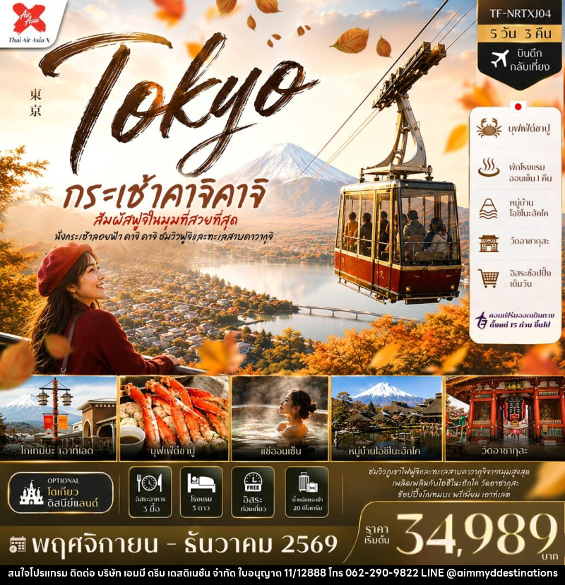 ทัวร์ญี่ปุ่น ใบไม้เปลี่ยนสี กระเช้า คาจิ คาจิ โตเกียว แช่ออนเซ็น Freeday - บริษัท เอมมี่ ดรีม เดสติเนชั่น จำกัด