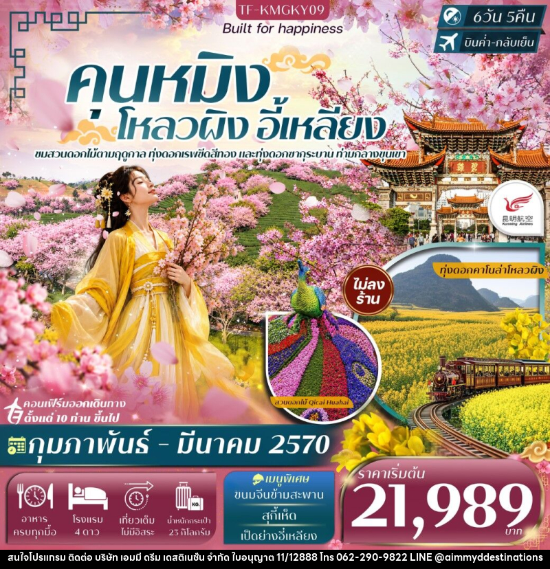 ทัวร์จีน คุนหมิง โหลวผิง ชมดอกมัสตาร์ด อี้เหลียง ชมสวนซากุระ - บริษัท เอมมี่ ดรีม เดสติเนชั่น จำกัด