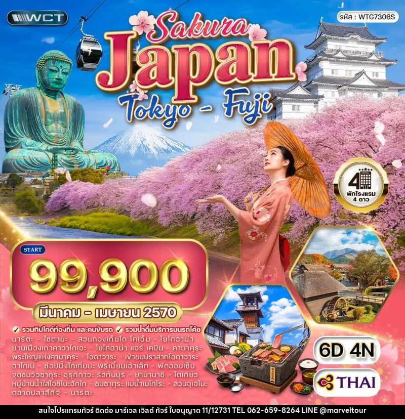 ทัวร์ญี่ปุ่น โตเกียว - ฟูจิ ชมซากุระ - บริษัท มาร์เวล เวิลด์ ทัวร์ จำกัด