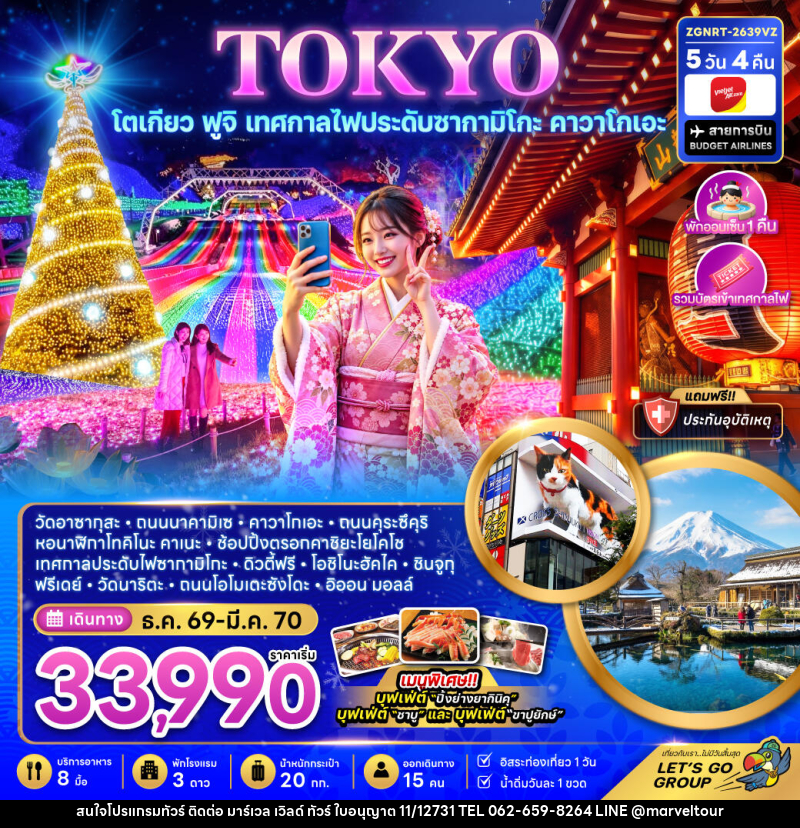 ทัวร์ญี่ปุ่น โตเกียว ฟูจิ เทศกาลไฟประดับซากามิโกะ คาวาโกเอะ - บริษัท มาร์เวล เวิลด์ ทัวร์ จำกัด
