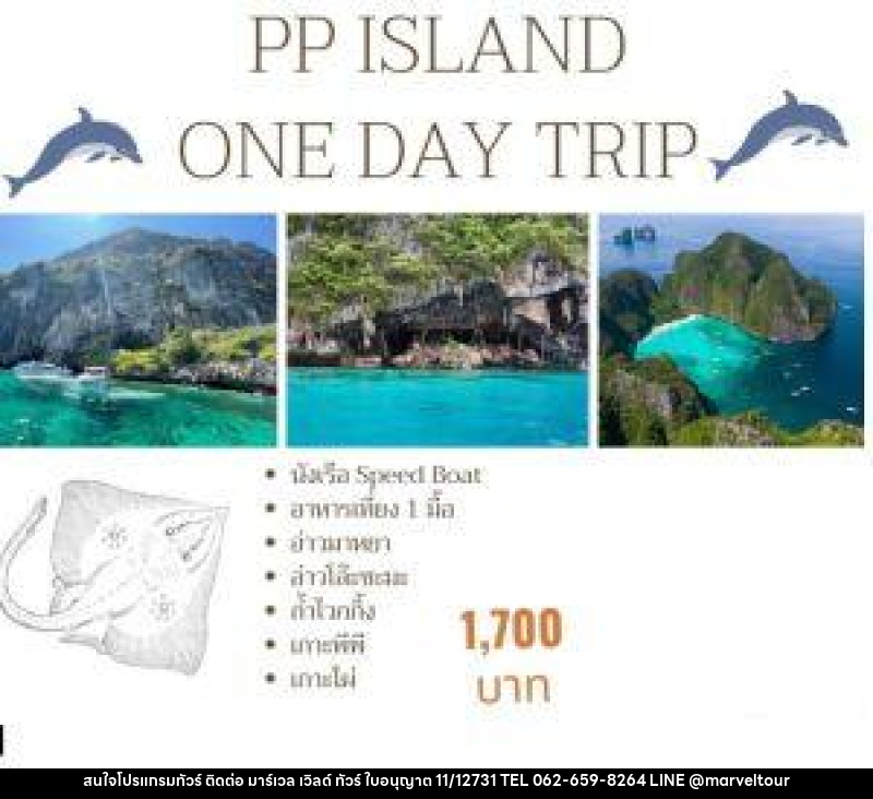 แพ็คเกจทัวร์กระบี่ PP ISLAND ONE DAY TRIP - บริษัท มาร์เวล เวิลด์ ทัวร์ จำกัด