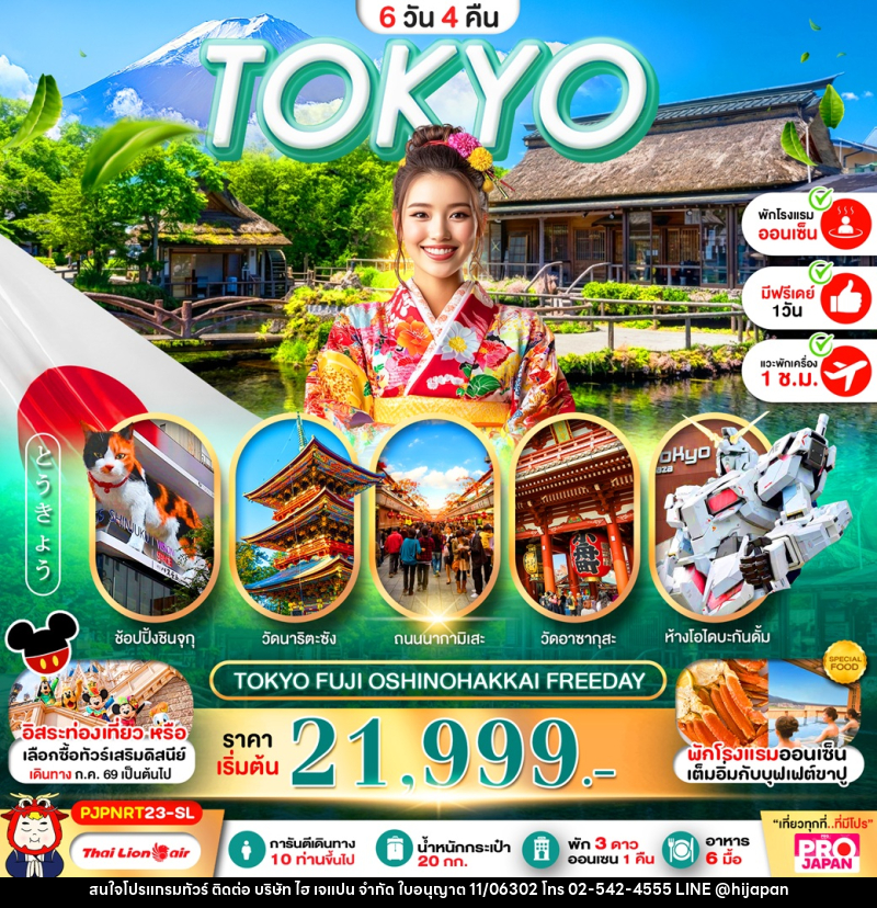 ทัวร์ญี่ปุ่น TOKYO FUJI OSHINOHAKKAI FREE DAY - บริษัท ไฮ เจแปน จำกัด