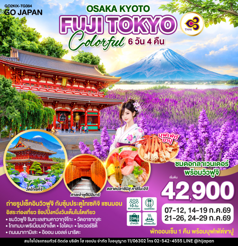 ทัวร์ญี่ปุ่น OSAKA KYOTO FUJI TOKYO COLORFUL - บริษัท ไฮ เจแปน จำกัด