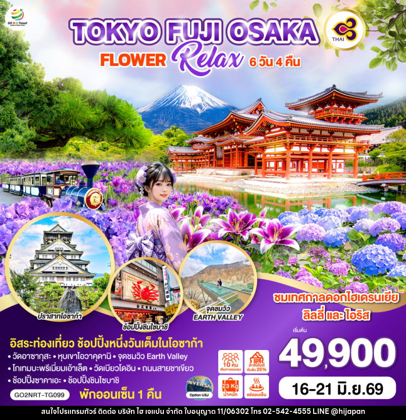 ทัวร์ญี่ปุ่น TOKYO FUJI OSAKA FLOWER RELAX - บริษัท ไฮ เจแปน จำกัด