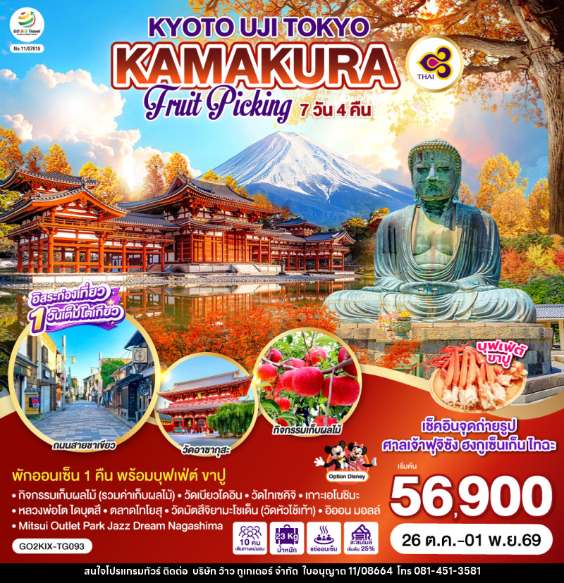 ทัวร์ญี่ปุ่น KYOTO UJI TOKYO KAMAKURA FRUIT PICKING - บริษัท ว้าว ทูเกเตอร์ จำกัด