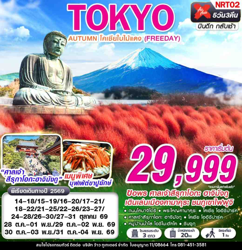 ทัวร์ญี่ปุ่น TOKYO AUTUMN โคเชียใบไม้แดง (ฟรีเดย์) - บริษัท ว้าว ทูเกเตอร์ จำกัด