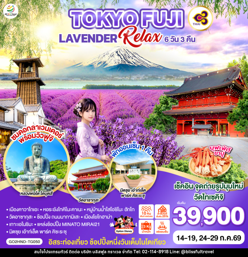 ทัวร์ญี่ปุ่น TOKYO FUJI LAVENDER RELAX - บริษัท บลิสฟูล ทราเวล จำกัด