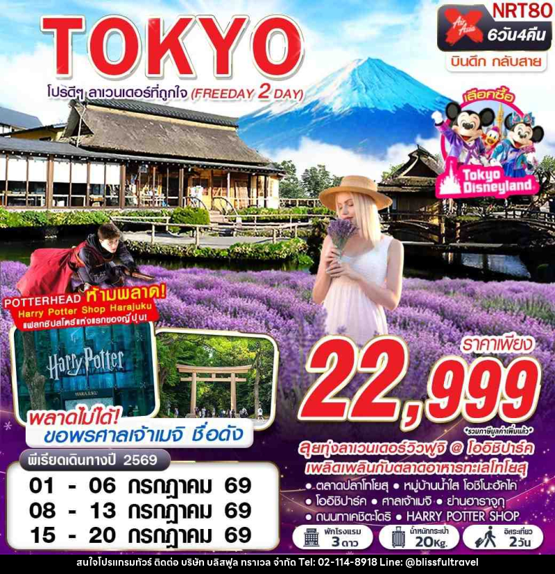 ทัวร์ญี่ปุ่น TOKYO โปรดีๆ ลาเวนเดอร์ที่ถูกใจ (FREEDAY 2 วัน) - บริษัท บลิสฟูล ทราเวล จำกัด