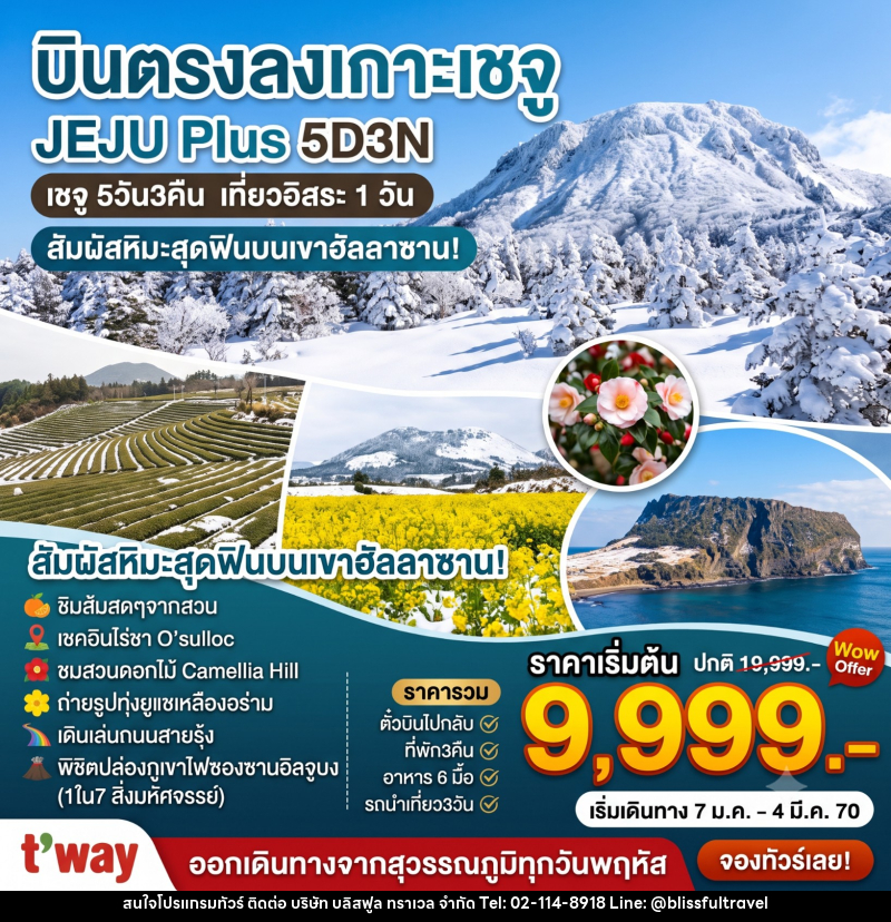 ทัวร์เกาหลี Jeju Plus Winter - บริษัท บลิสฟูล ทราเวล จำกัด