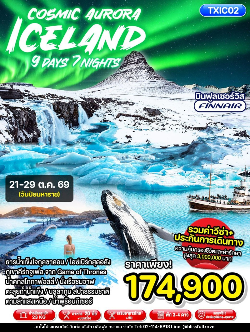 ทัวร์ไอซ์แลนด์ Cosmic Aurora Iceland - บริษัท บลิสฟูล ทราเวล จำกัด