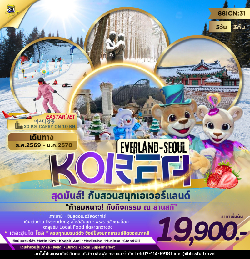 ทัวร์เกาหลี Everland - Seoul - บริษัท บลิสฟูล ทราเวล จำกัด