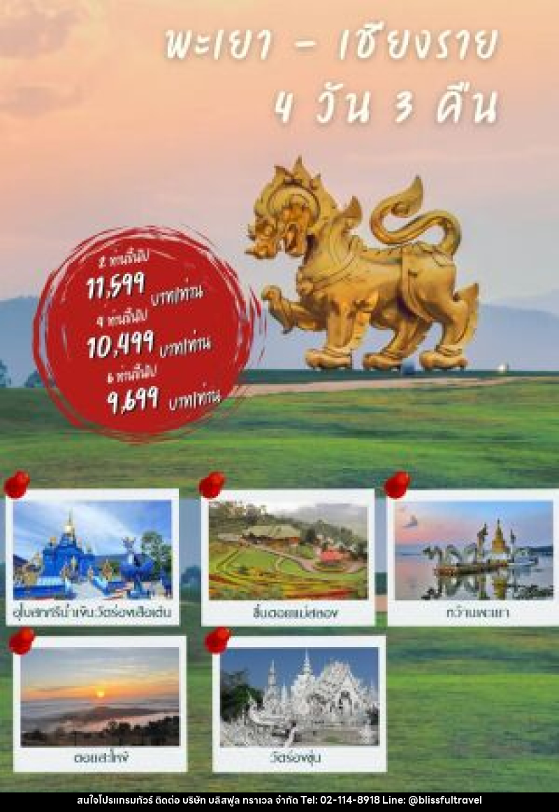 แพ็คเกจทัวร์พะเยา เชียงราย - บริษัท บลิสฟูล ทราเวล จำกัด