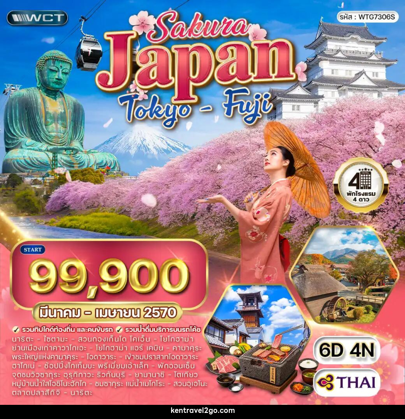 ทัวร์ญี่ปุ่น โตเกียว - ฟูจิ ชมซากุระ - บริษัท เคน ทราเวลทูโก จำกัด