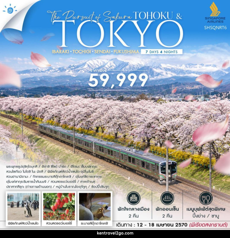 ทัวร์ญี่ปุ่น-โตเกียว-โทโฮคุ-เซ็นได ทัวร์ THE PURSUIT OF SAKURA TOHOKU & TOKYO SONGKRAN 7 วัน 4 คืน (SQ) - บริษัท เคน ทราเวลทูโก จำกัด