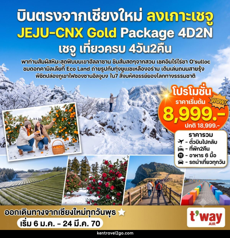 ทัวร์เกาหลี Jeju Gold Package Winter - บริษัท เคน ทราเวลทูโก จำกัด