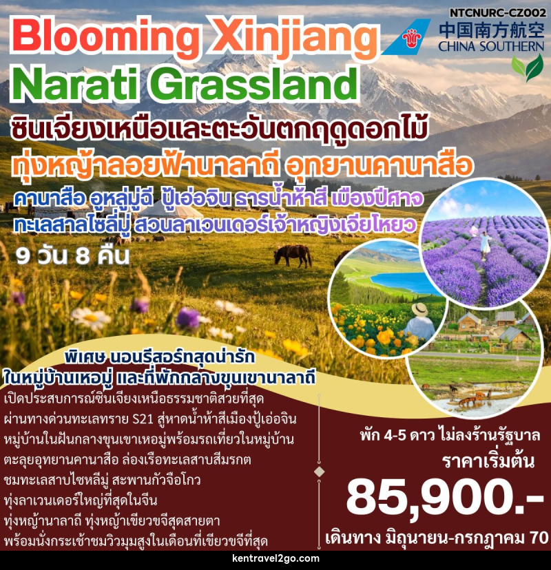 ทัวร์จีน Bloomming Xinjiang Narati Grassland ซินเจียงเหนือและตะวันตกฤดูดอกไม้ - บริษัท เคน ทราเวลทูโก จำกัด