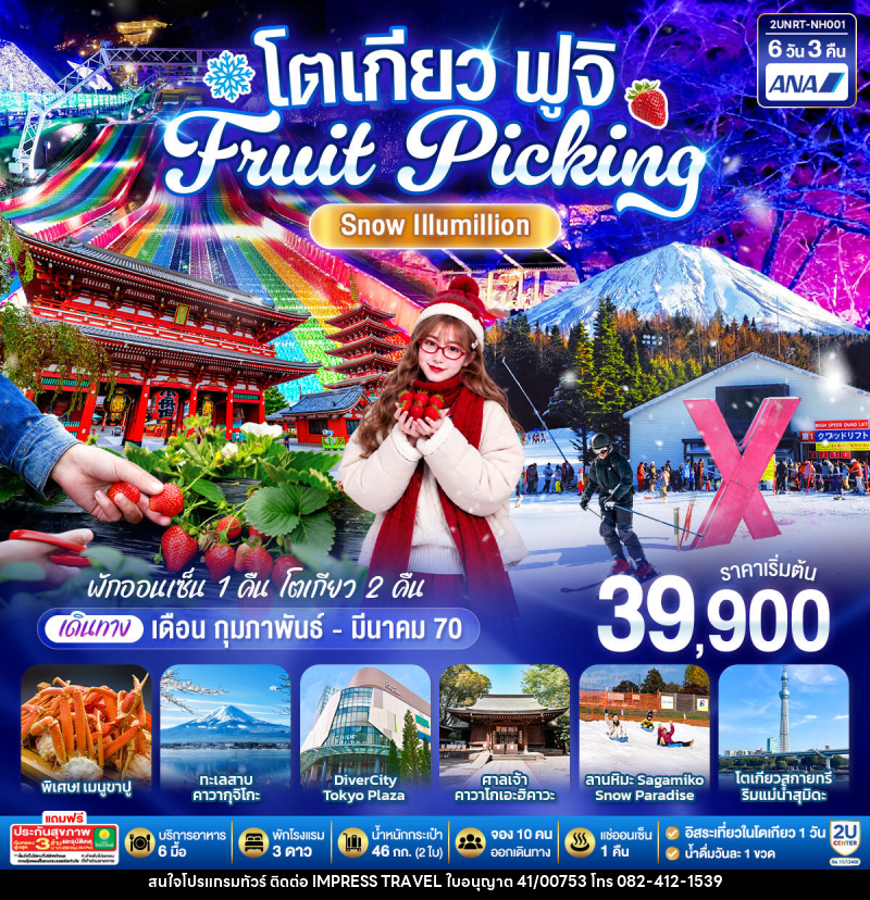ทัวร์ญี่ปุ่น โตเกียว ฟูจิ FRUIT PICKING SNOW Illumillion - บริษัท อิมเพรสทราเวล แอนด์ ออแกไนซ์เซอร์ จำกัด