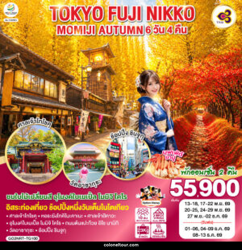 ทัวร์ญี่ปุ่น TOKYO FUJI NIKKO MOMIJI AUTUMN - บริษัท โคโลเนียล แทรเวล แอนด์ เซอร์วิส กรุ๊ป จำกัด
