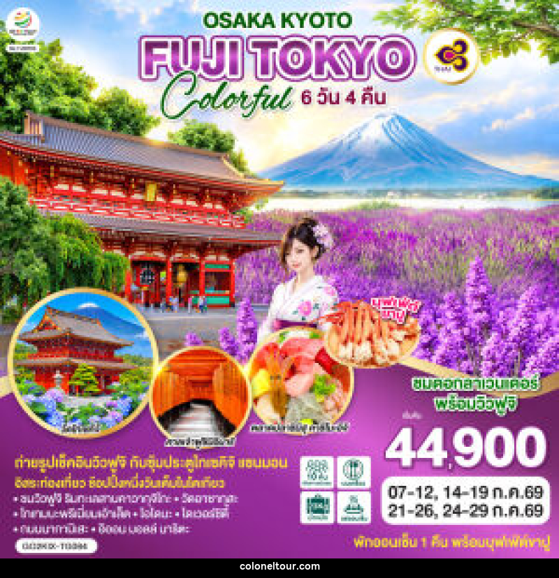 ทัวร์ญี่ปุ่น OSAKA KYOTO FUJI TOKYO COLORFUL - บริษัท โคโลเนียล แทรเวล แอนด์ เซอร์วิส กรุ๊ป จำกัด ทัวร์ญี่ปุ่น OSAKA KYOTO FUJI TOKYO COLORFUL - บริษัท โคโลเนียล แทรเวล แอนด์ เซอร์วิส กรุ๊ป จำกัด