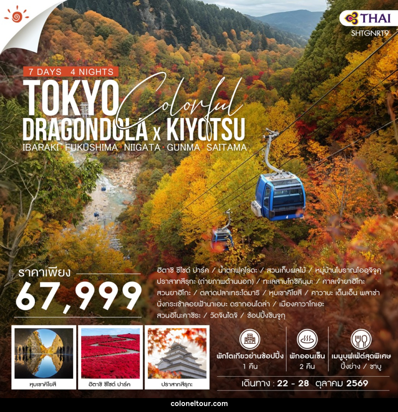 ทัวร์ญี่ปุ่น TOKYO COLORFUL DRAGONDOLA x KIYOTSU - บริษัท โคโลเนียล แทรเวล แอนด์ เซอร์วิส กรุ๊ป จำกัด