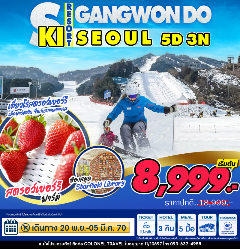 ทัวร์เกาหลี Seoul-Ski Gangwondo - บริษัท โคโลเนียล แทรเวล แอนด์ เซอร์วิส กรุ๊ป จำกัด