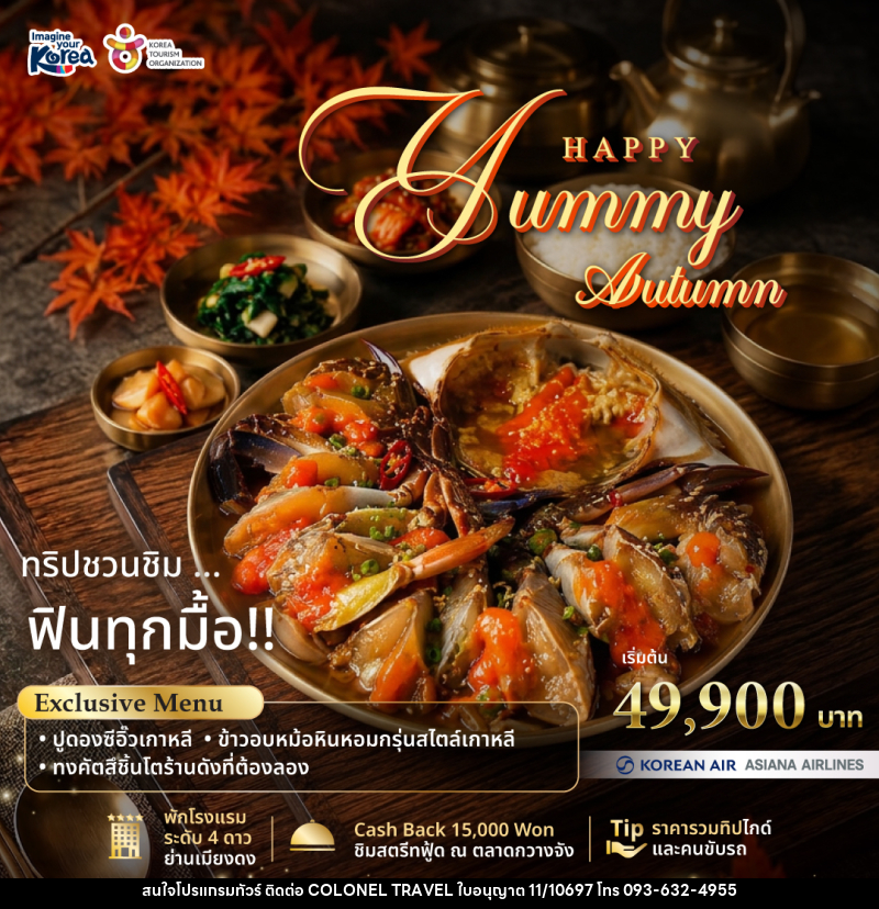 แพคเกจทัวร์เกาหลี Happy Yummy Autumn 2026 - บริษัท โคโลเนียล แทรเวล แอนด์ เซอร์วิส กรุ๊ป จำกัด