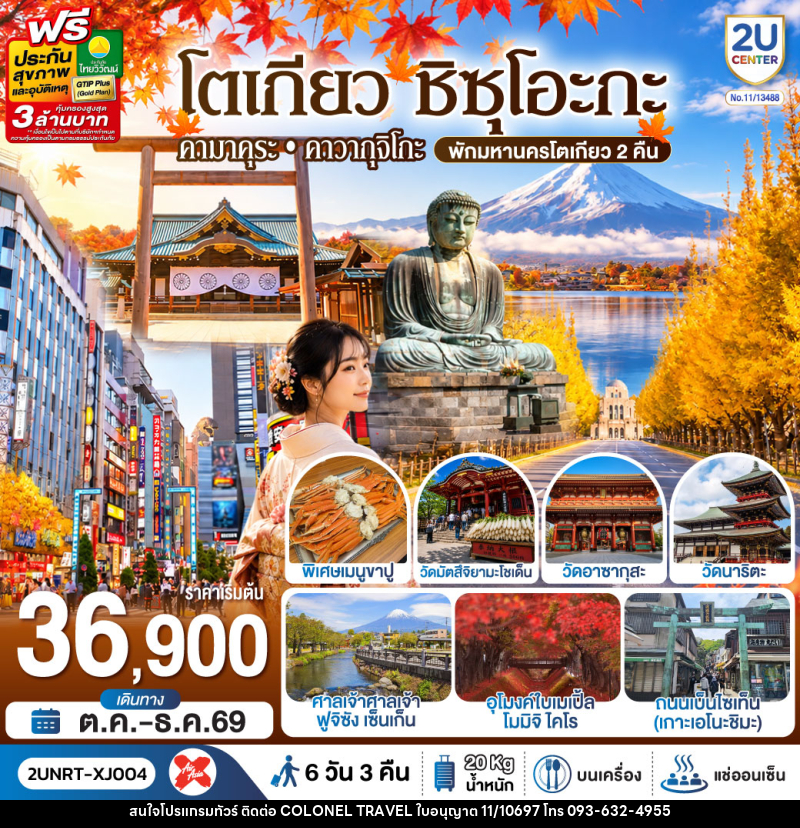 ทัวร์ญี่ปุ่น โตเกียว ชิซุโอะกะ คามาคุระ คาวากุจิโกะ (พักมหานครโตเกียว 2 คืน) - บริษัท โคโลเนียล แทรเวล แอนด์ เซอร์วิส กรุ๊ป จำกัด