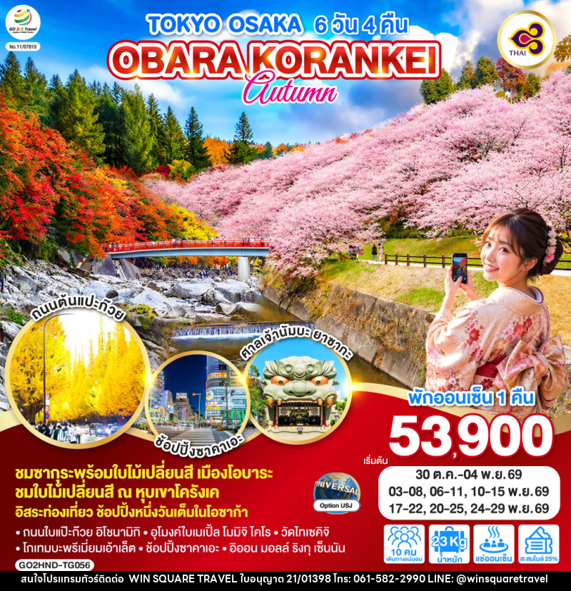 ทัวร์ญี่ปุ่น TOKYO OSAKA OBARA KORANKEI AUTUMN - บริษัท วิน สแควร์ เทรดดิ้ง แอนด์ ทัวร์ริสซึ่ม จำกัด