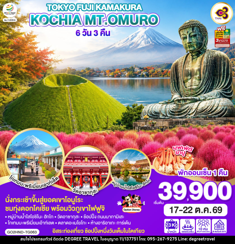 ทัวร์ญี่ปุ่น TOKYO FUJI KOCHIA KAMAKURA Mt.OMURO - บริษัท ดีกรี ทราเวล จำกัด