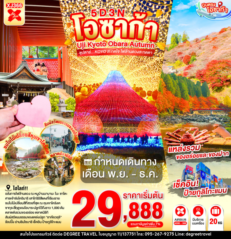 ทัวร์ญี่ปุ่น OSAKA UJI KYOTO OBARA AUTUMN - บริษัท ดีกรี ทราเวล จำกัด