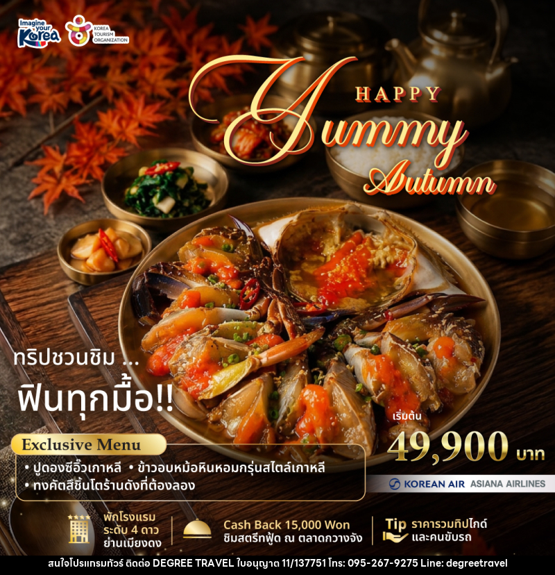 แพคเกจทัวร์เกาหลี Happy Yummy Autumn 2026 - บริษัท ดีกรี ทราเวล จำกัด