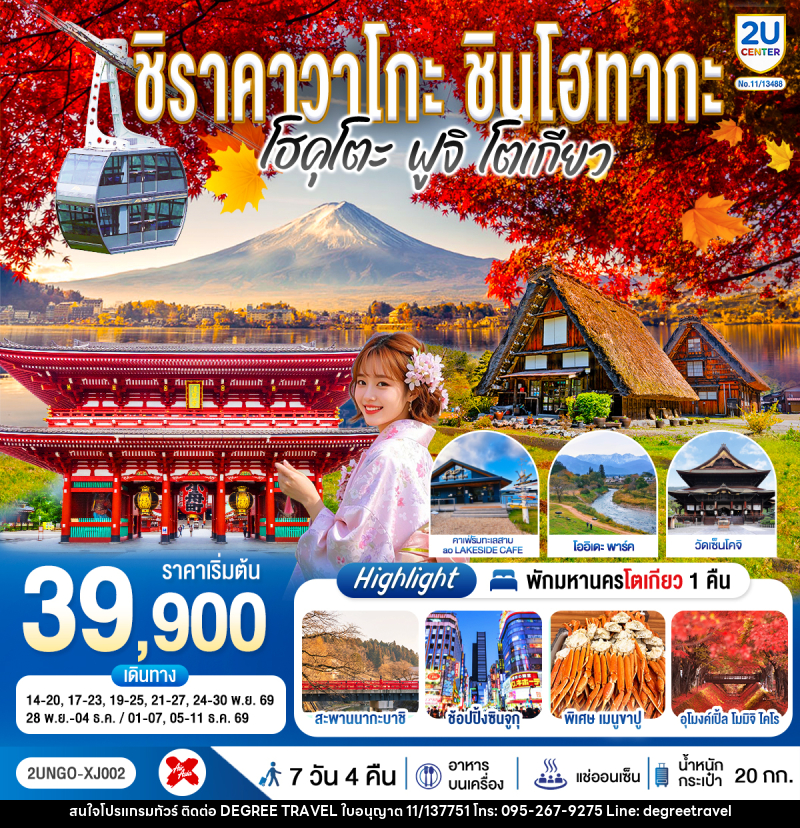 ทัวร์ญี่ปุ่น ชิราคาวาโกะ ชินโฮทากะ โฮคุโตะ  ฟูจิ โตเกียว - บริษัท ดีกรี ทราเวล จำกัด